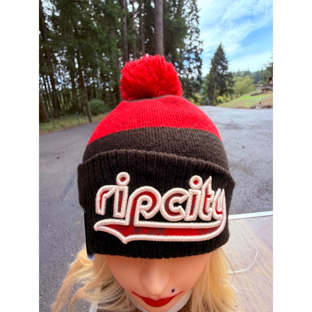 Portland Trail Blazers New Era Youth Rip City Pom Beanie City Edition Hat NWT